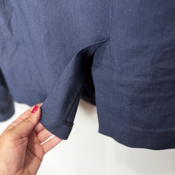 St. John Linen Modern Blazer Navy Blue 12 - Picture 8 of 12